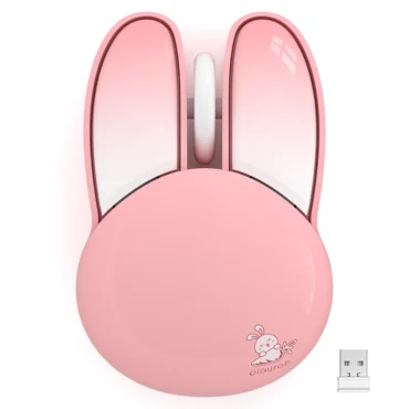 Wireless Mouse for Laptop, Noiseless Computer Mouse with 2.4G Portable USB Receiver and Cute Bunny Shaped