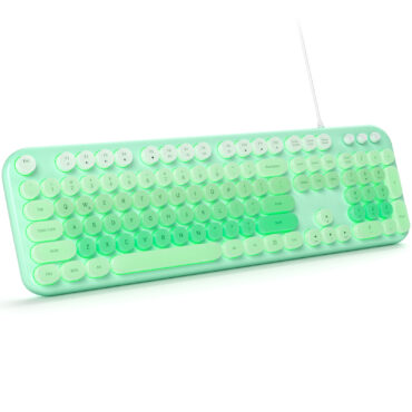 Wired Keyboard with Backlit, Light Up Computer Keyboards with Multimedia Keys, Full Size Wired Keyboard With Illuminated LED, Plug and Play, Anti-Wear Letters for Laptop, Desktop- Colorful