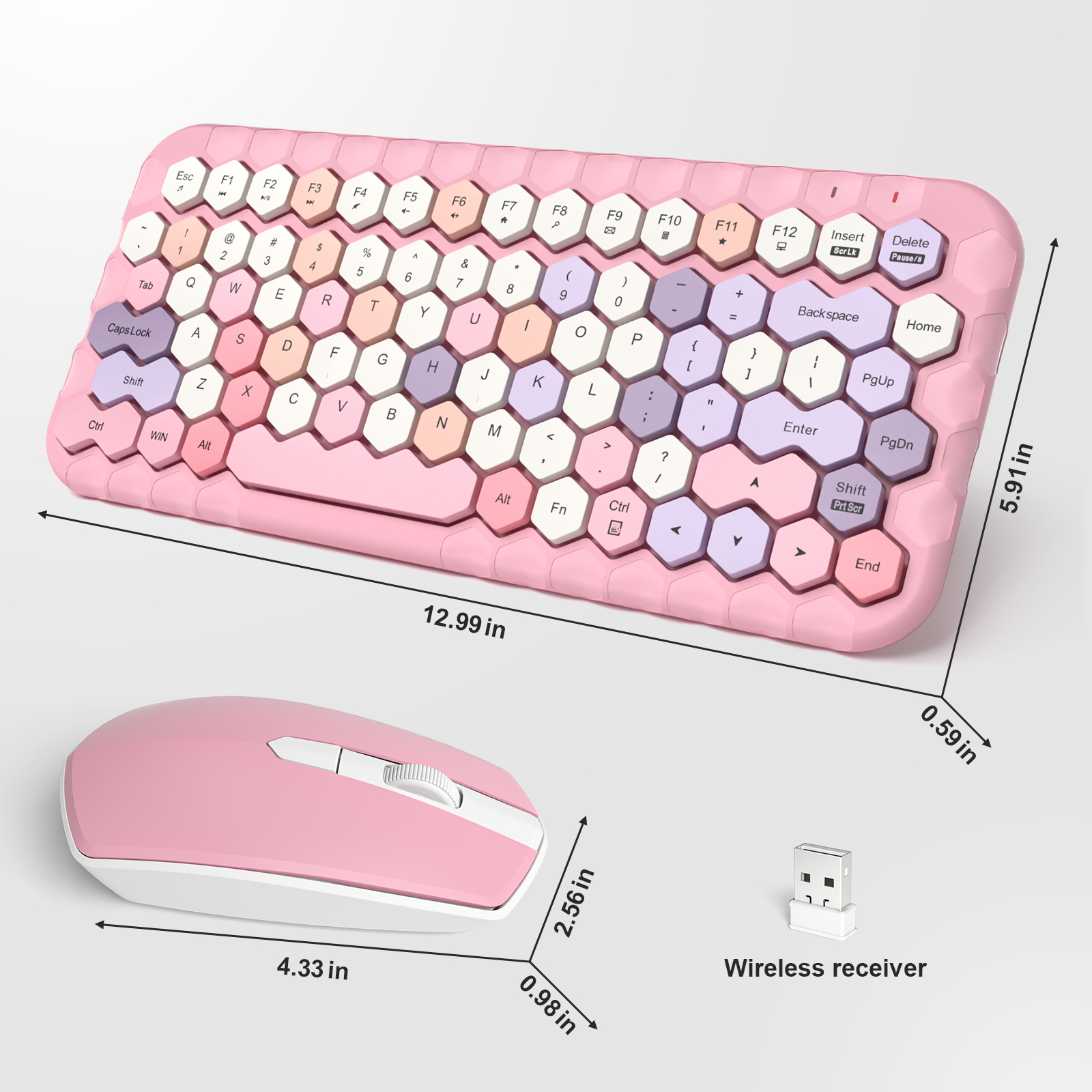 Wireless Compact Keyboard and Mouse Combo Prismatic Keycap - Image 8