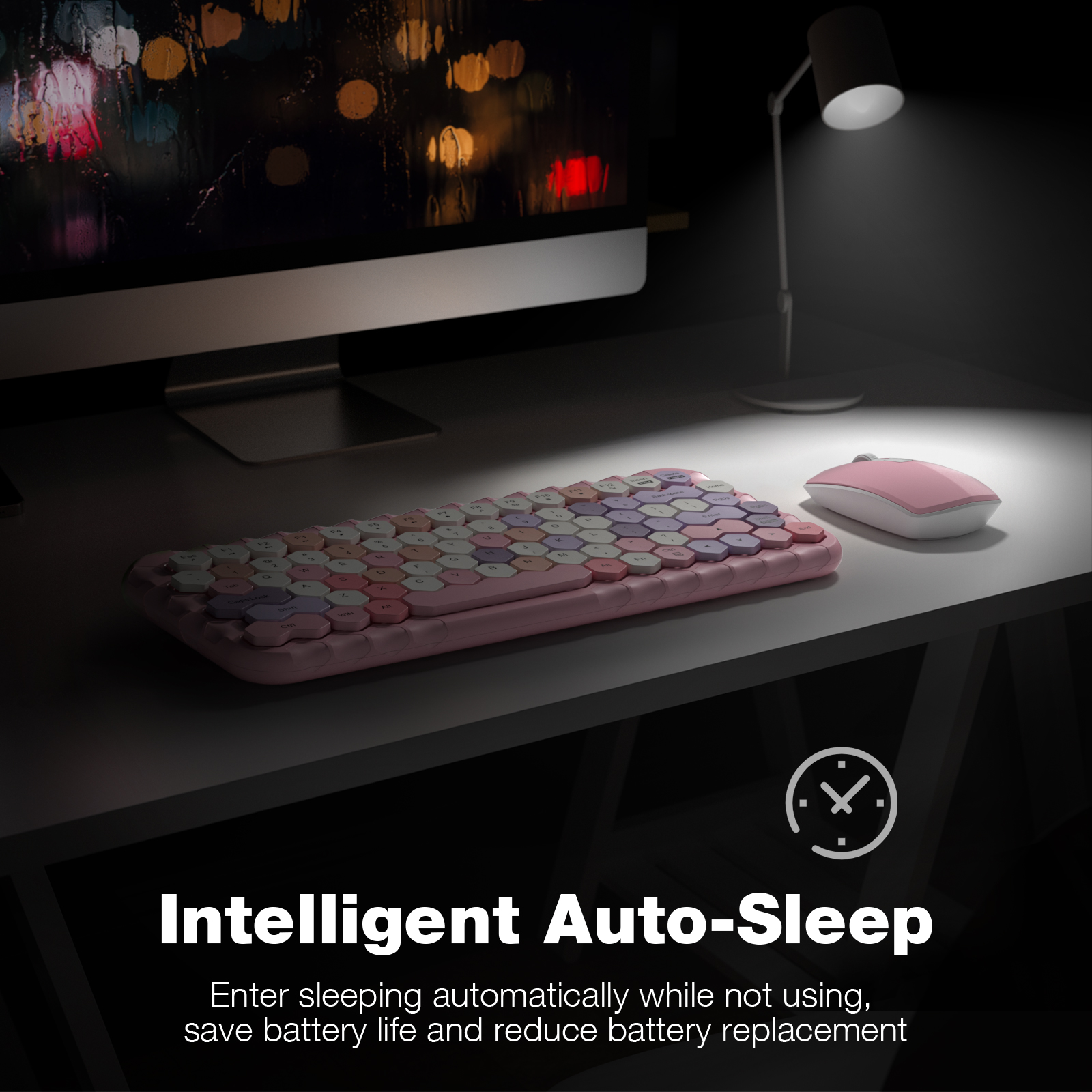 Wireless Compact Keyboard and Mouse Combo Prismatic Keycap - Image 4