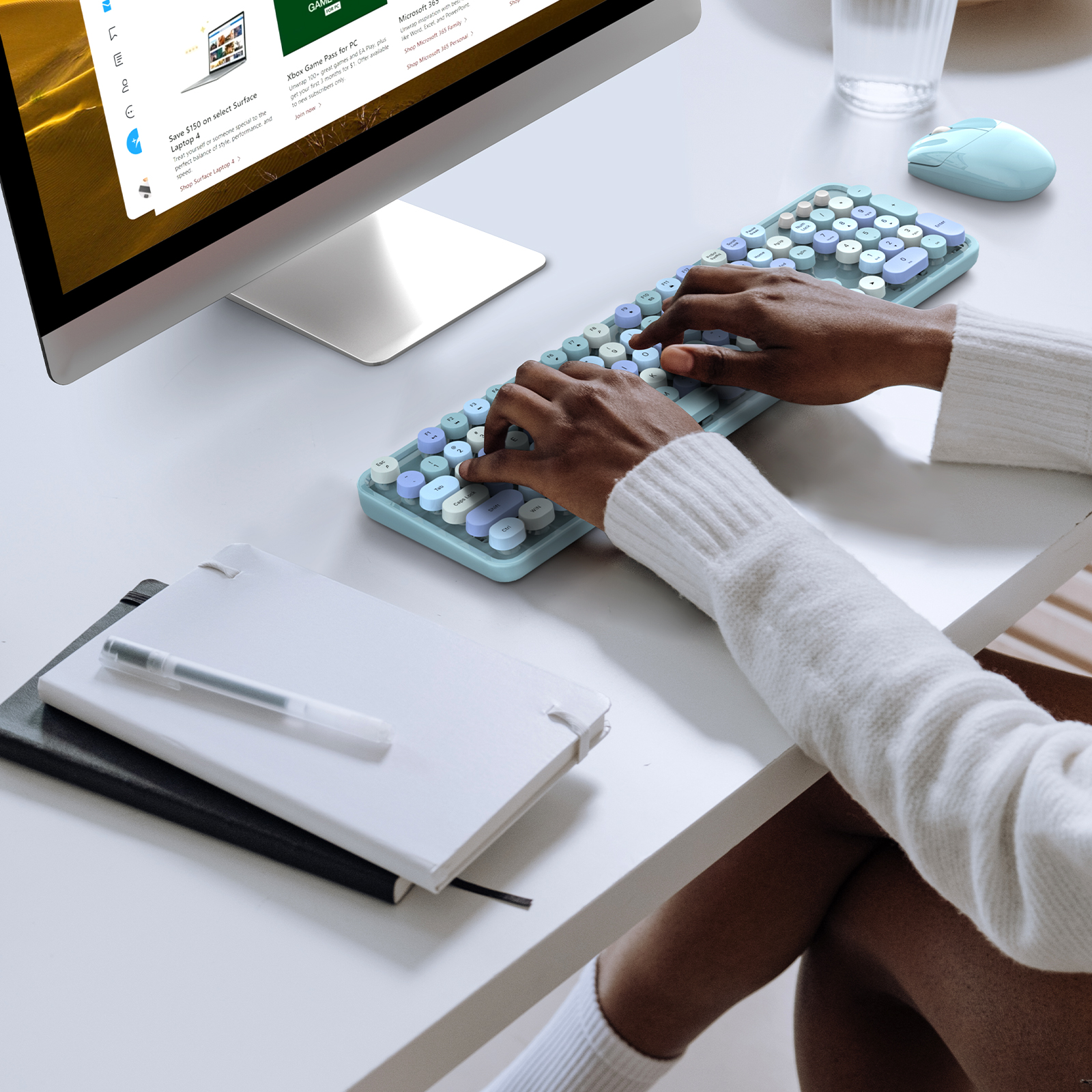 MOFII Blue Wireless Keyboard and Mouse Combo - Image 6