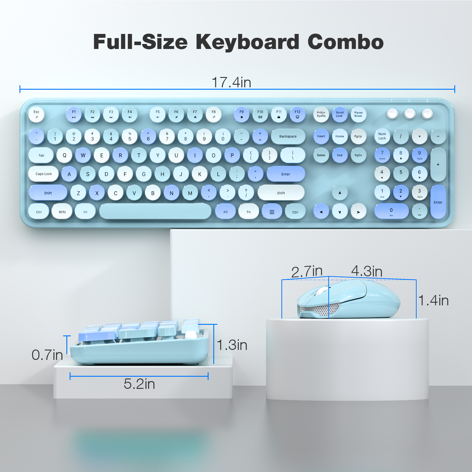 MOFII Blue Wireless Keyboard and Mouse Combo - Image 7