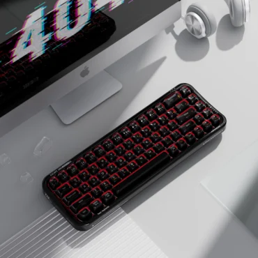 Mofii Ferris Wheel 711 translucent three-mode bluetooth keyboard liquid foundation high-value RGB luminous girl office Tahitian Black