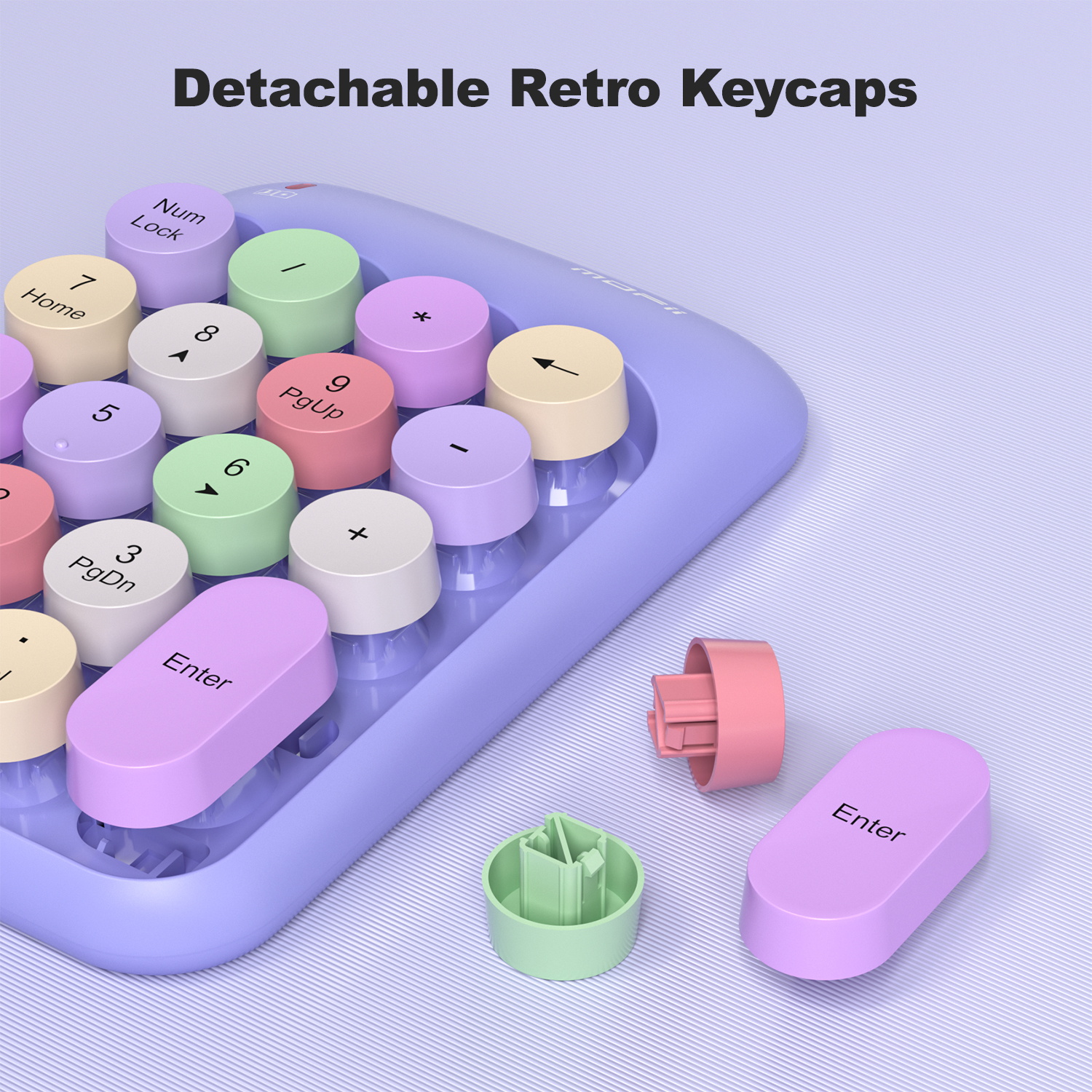 MOFII Wireless Number Pads for Laptop Desktop, PC (Purple) - Image 8