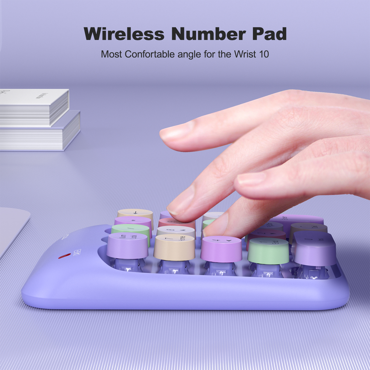 MOFII Wireless Number Pads for Laptop Desktop, PC (Purple) - Image 4
