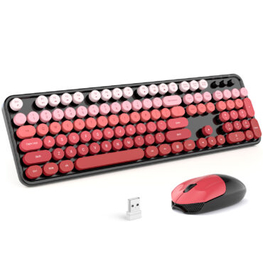 MOFII Black Red Full size Wireless Keyboard and Mouse Combo