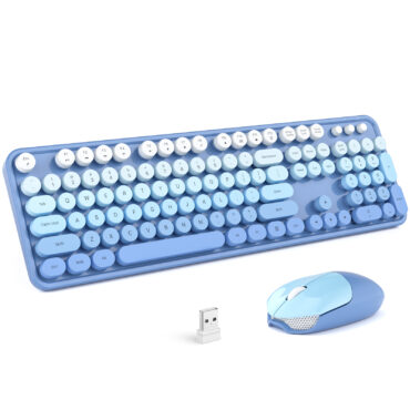 MOFII Blue Full size Wireless Keyboard and Mouse Combo