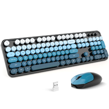 MOFII Black Blue Full size Wireless Keyboard and Mouse Combo