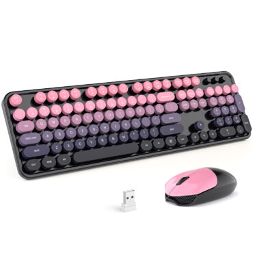 MOFII Plum Pink Full size Wireless Keyboard and Mouse Combo