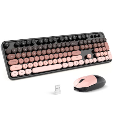 MOFII Blackberry Pink Full size Wireless Keyboard and Mouse Combo