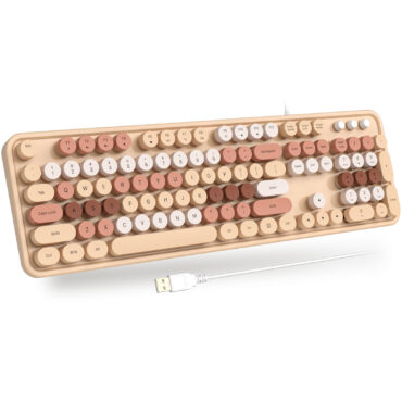 MOFII SK-623 USB Wired Keyboard – Retro Beige for Home & Office