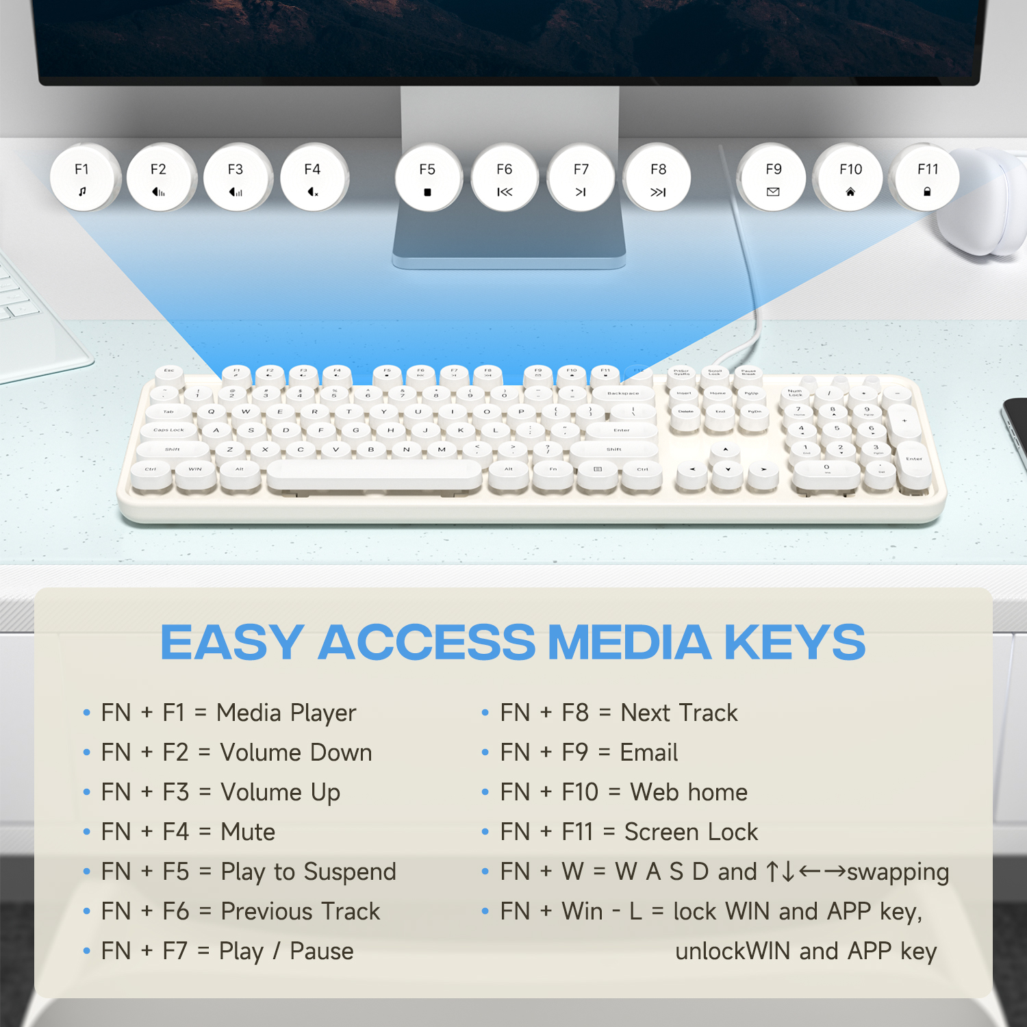 MOFII SK-623 USB Wired Keyboard - Image 7