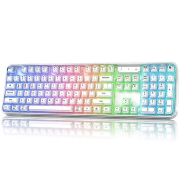 MOFII Wireless Computer Keyboard with RGB Backlit, Tri-Mode Bluetooth 5.0/USB-C/2.4GHz Connected