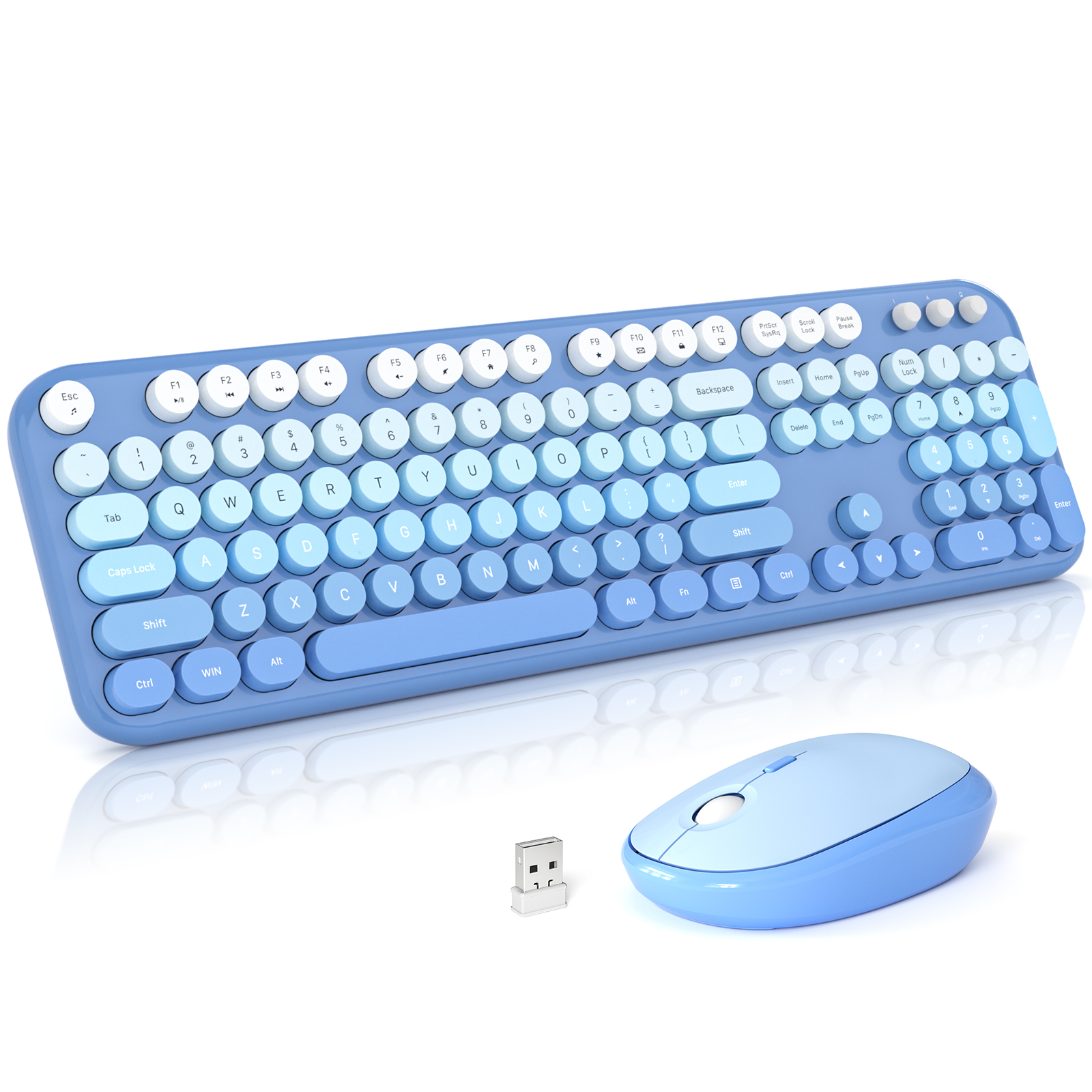 MOFII 693M2AG Full Size Keyboard 2 in 1 USB Connected Blue
