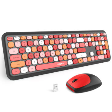 MOFII Wireless Keyboard and Mouse Combo, 2.4G Slim Full-Sized Black Keyboard
