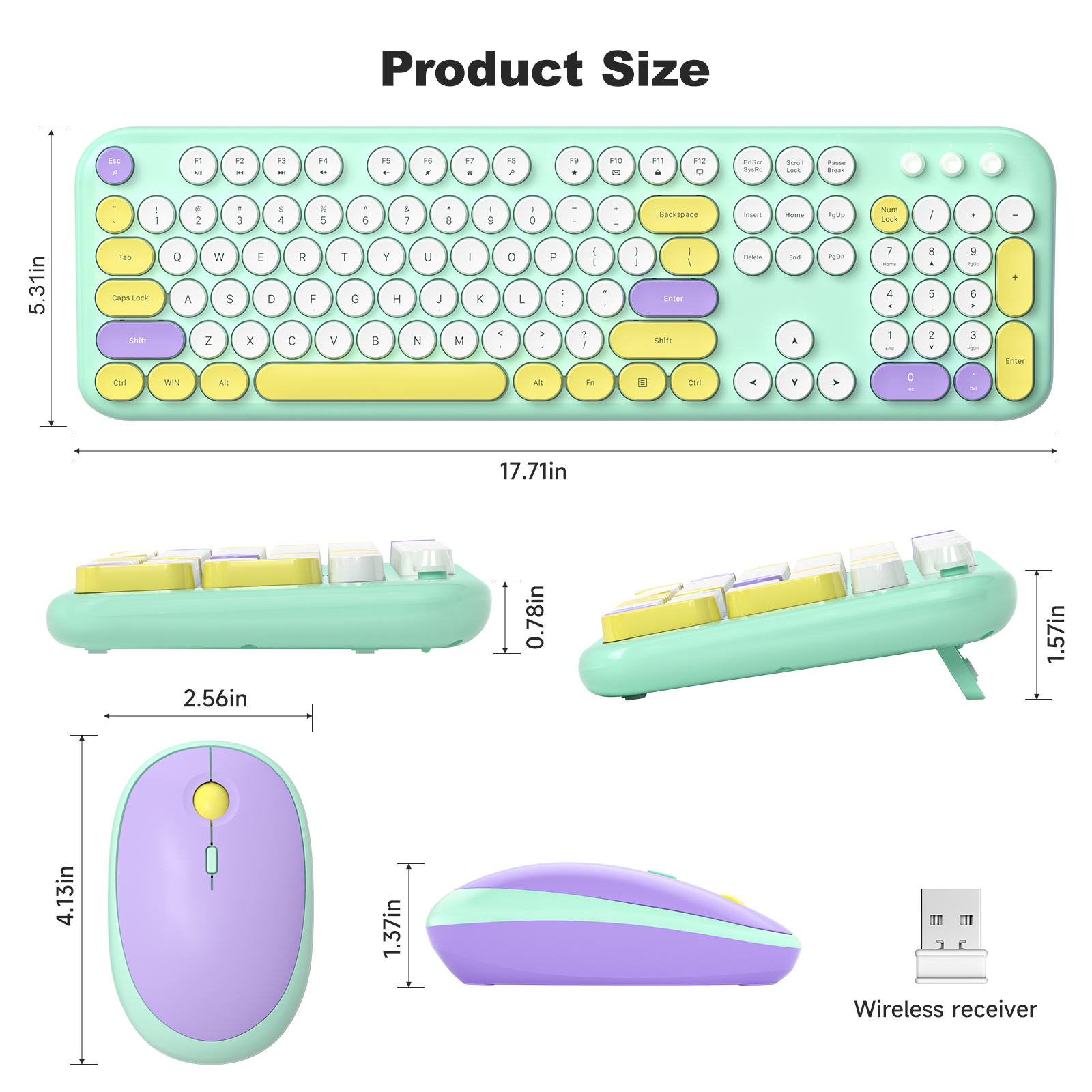MOFII 693M2AG Full Size Keyboard 2 in 1 USB Connected Cyan - Image 2