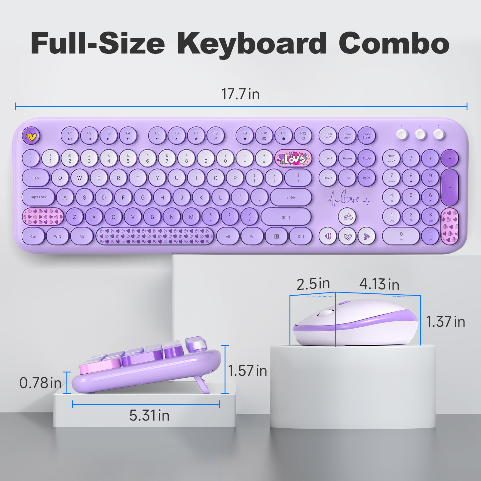 MOFII 693M2AG Full Size Keyboard 2 in 1 USB Connected Purple - Image 8