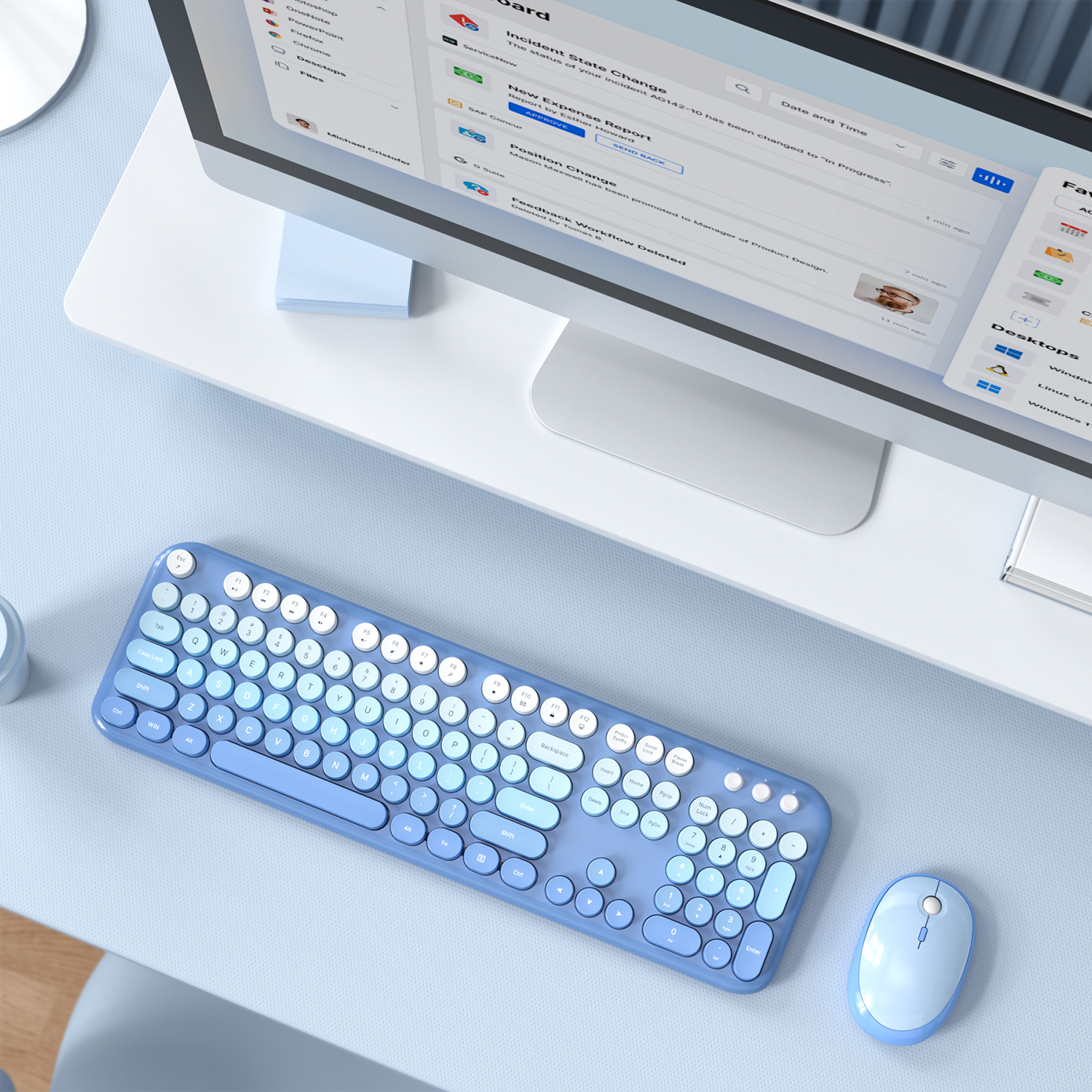 MOFII 693M2AG Full Size Keyboard 2 in 1 USB Connected Blue - Image 7