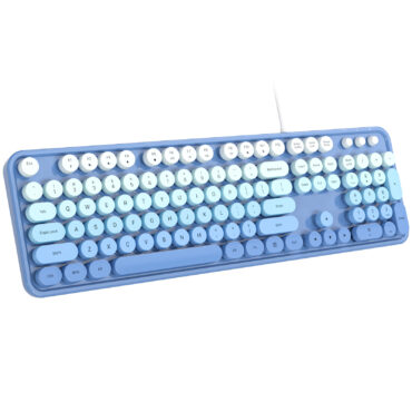 MOFII SK-623 Retro Wired Keyboard | Blue Gradient Keycaps