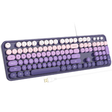 MOFII SK-623 Retro Wired Keyboard | Purple Gradient Keycaps