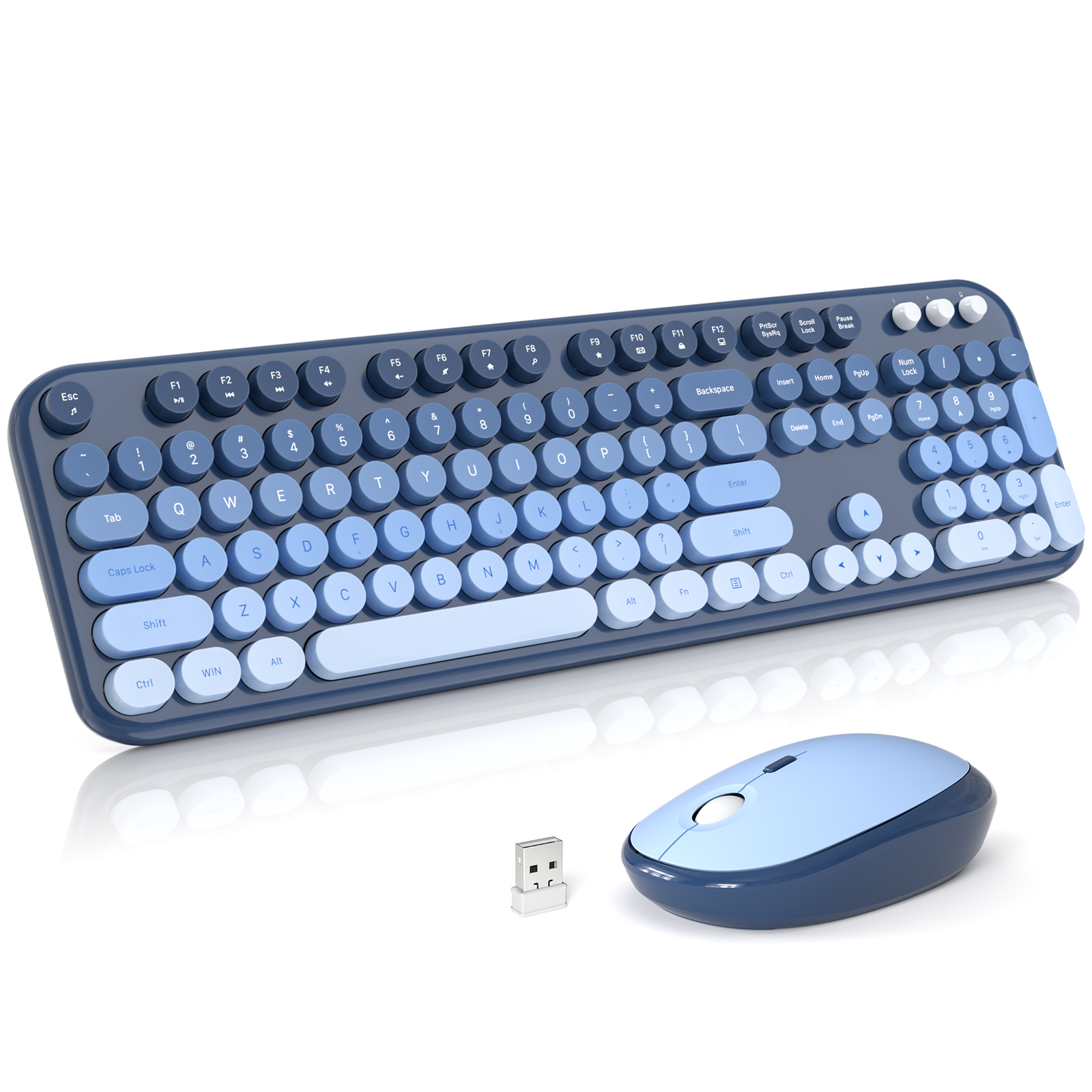 MOFII Full Size Keyboard 2 in 1 USB Connected Blue Gradient