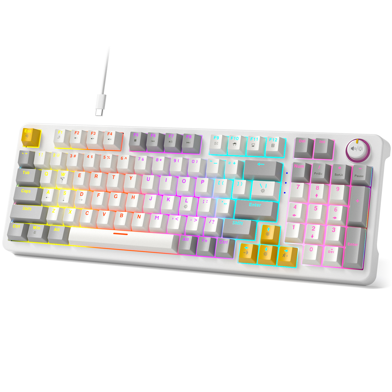 MOFII Wired Red Switch Mechanical Keyboard with LED White