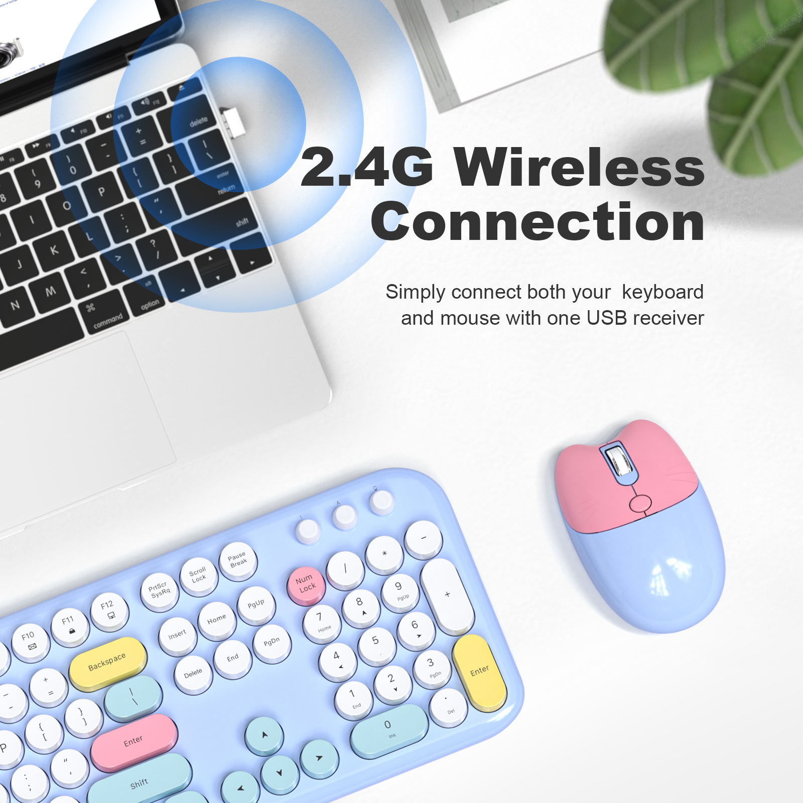 MOFII Full Size Keyboard 2 in 1 USB Connected Blue - Image 3