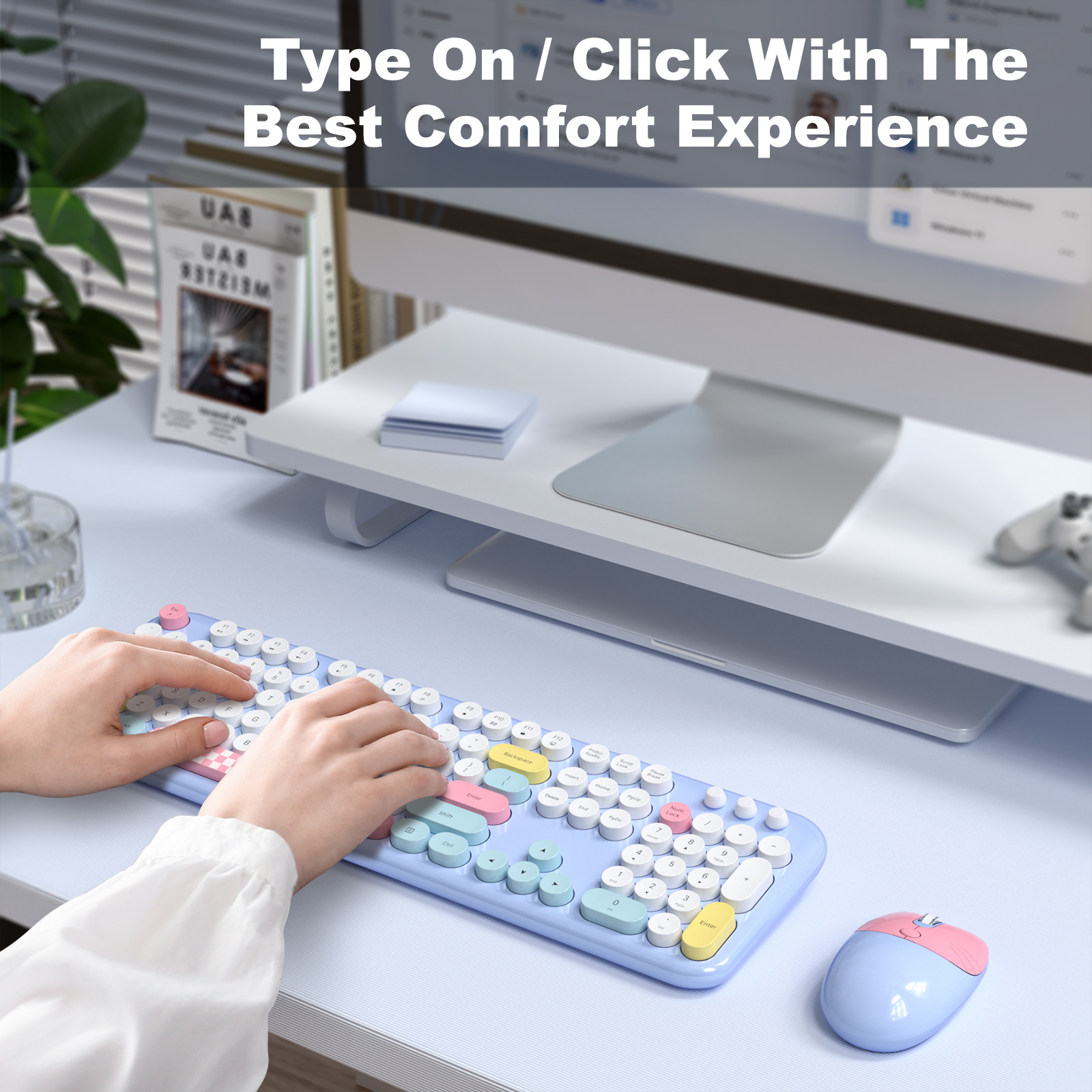 MOFII Full Size Keyboard 2 in 1 USB Connected Blue - Image 4