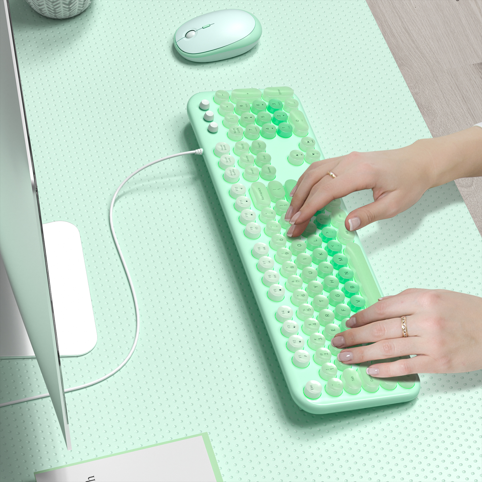 MOFII Mint Green Wired Keyboard - Image 5