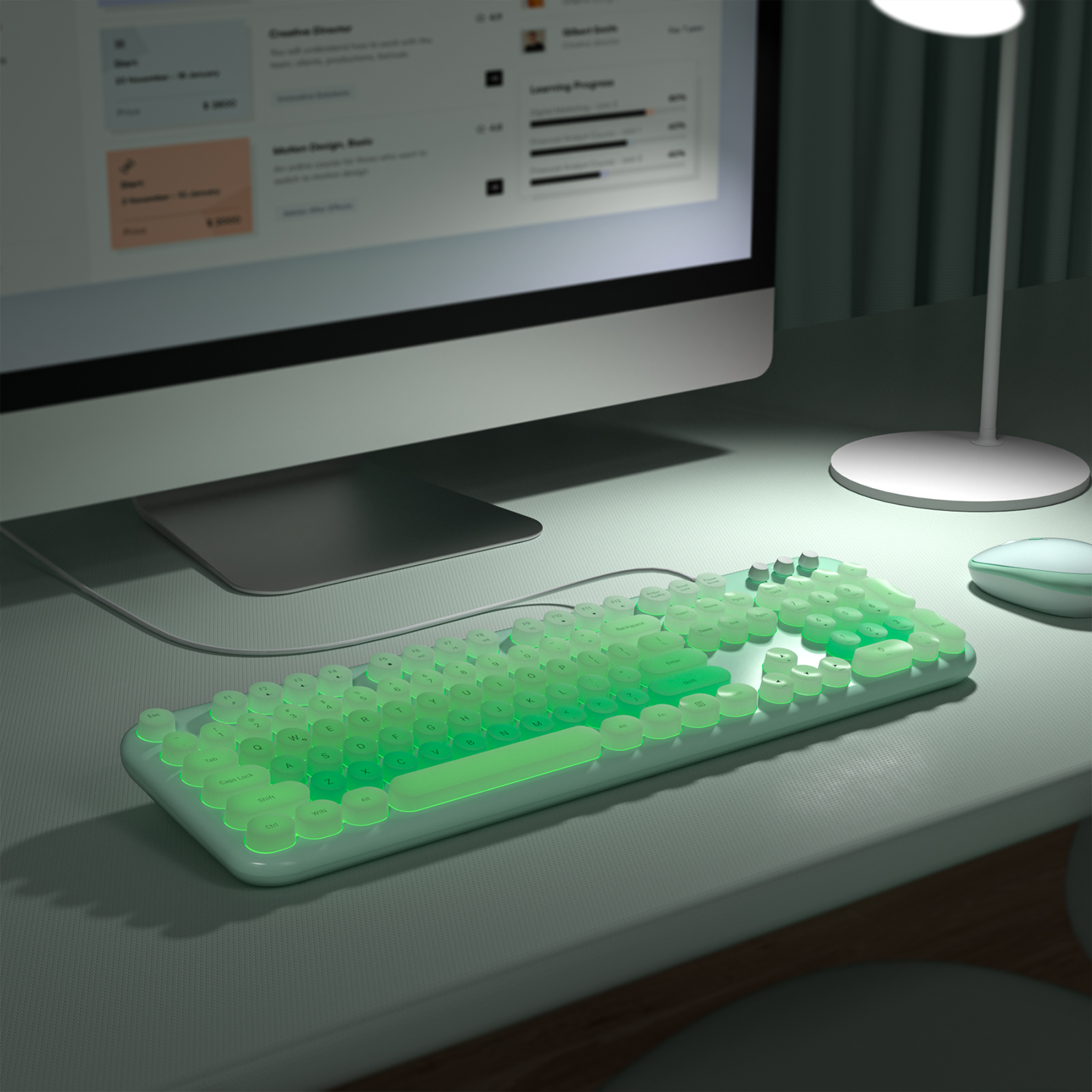 MOFII Mint Green Wired Keyboard - Image 7