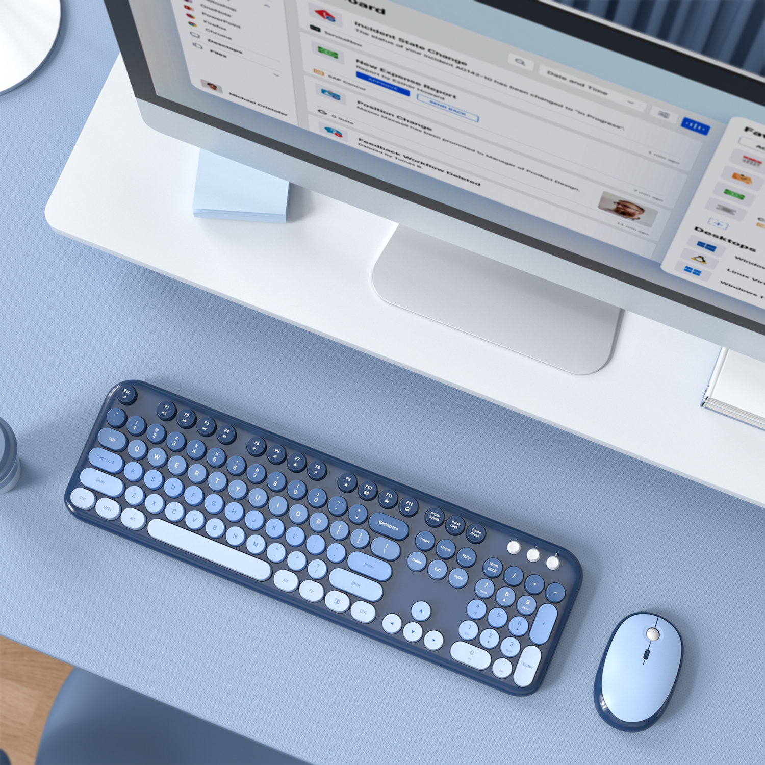 MOFII Full Size Keyboard 2 in 1 USB Connected Blue Gradient - Image 8