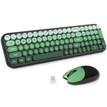 Wireless Keyboard and Mouse Combo with Compact Size Green