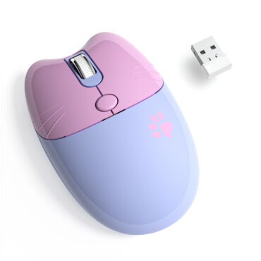Wireless Noiseless Mouse with 2.4G USB Cute Mice(Blue)