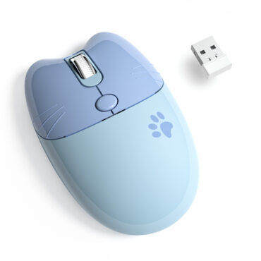 Wireless Noiseless Mouse with 2.4G USB Cute Mice(Blue)