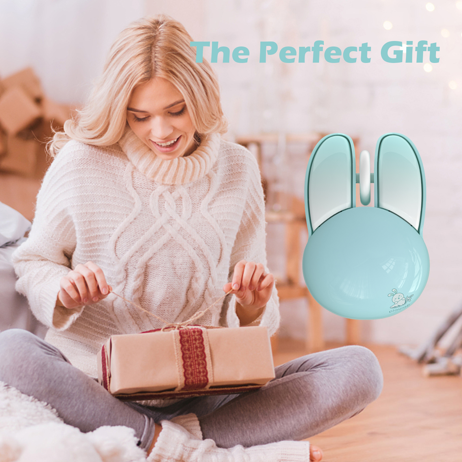 Wireless Noiseless Computer Mouse Cute Bunny Shaped(Blue) - Image 7