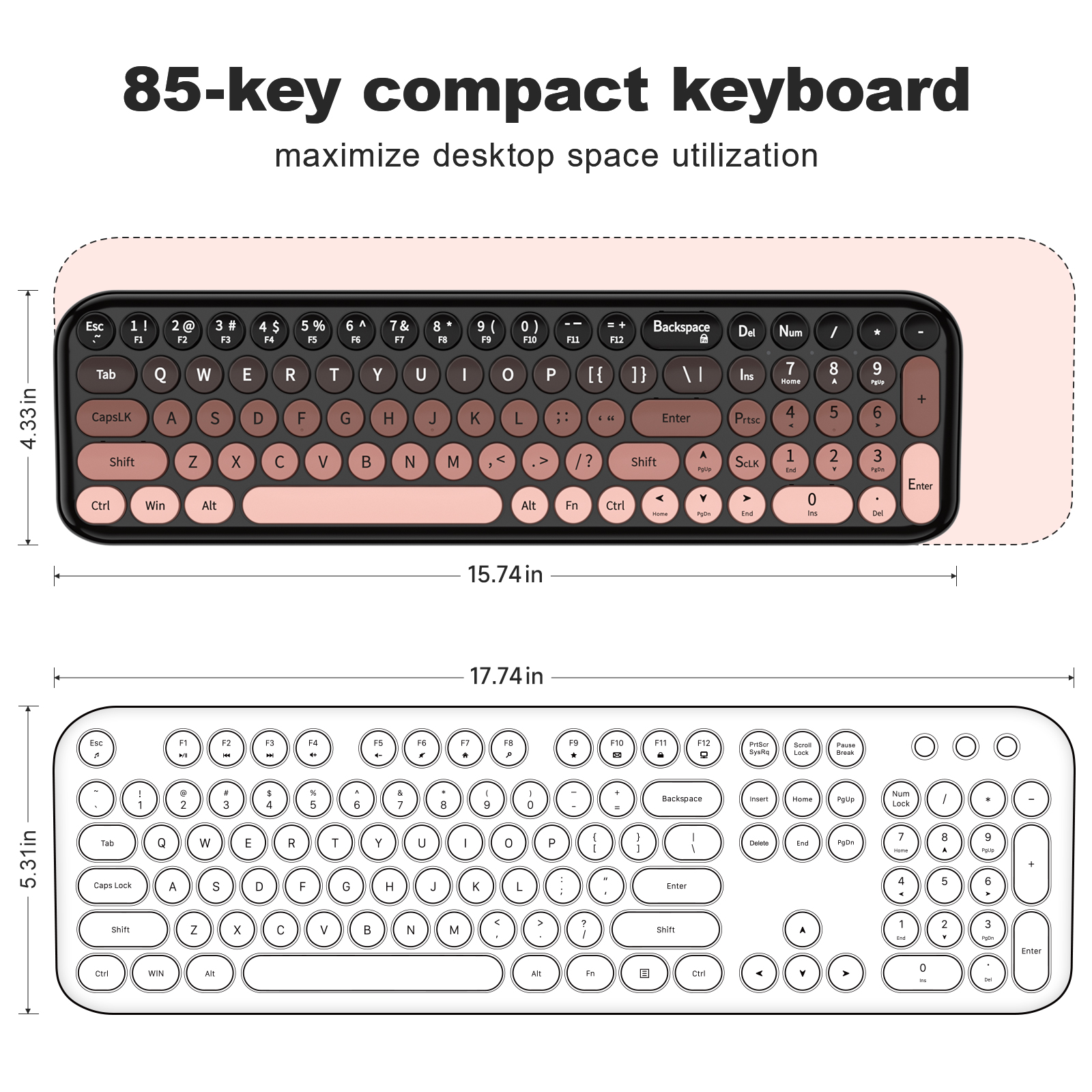 Wireless Keyboard Mouse Combo with Compact Size Blackberry - Image 8