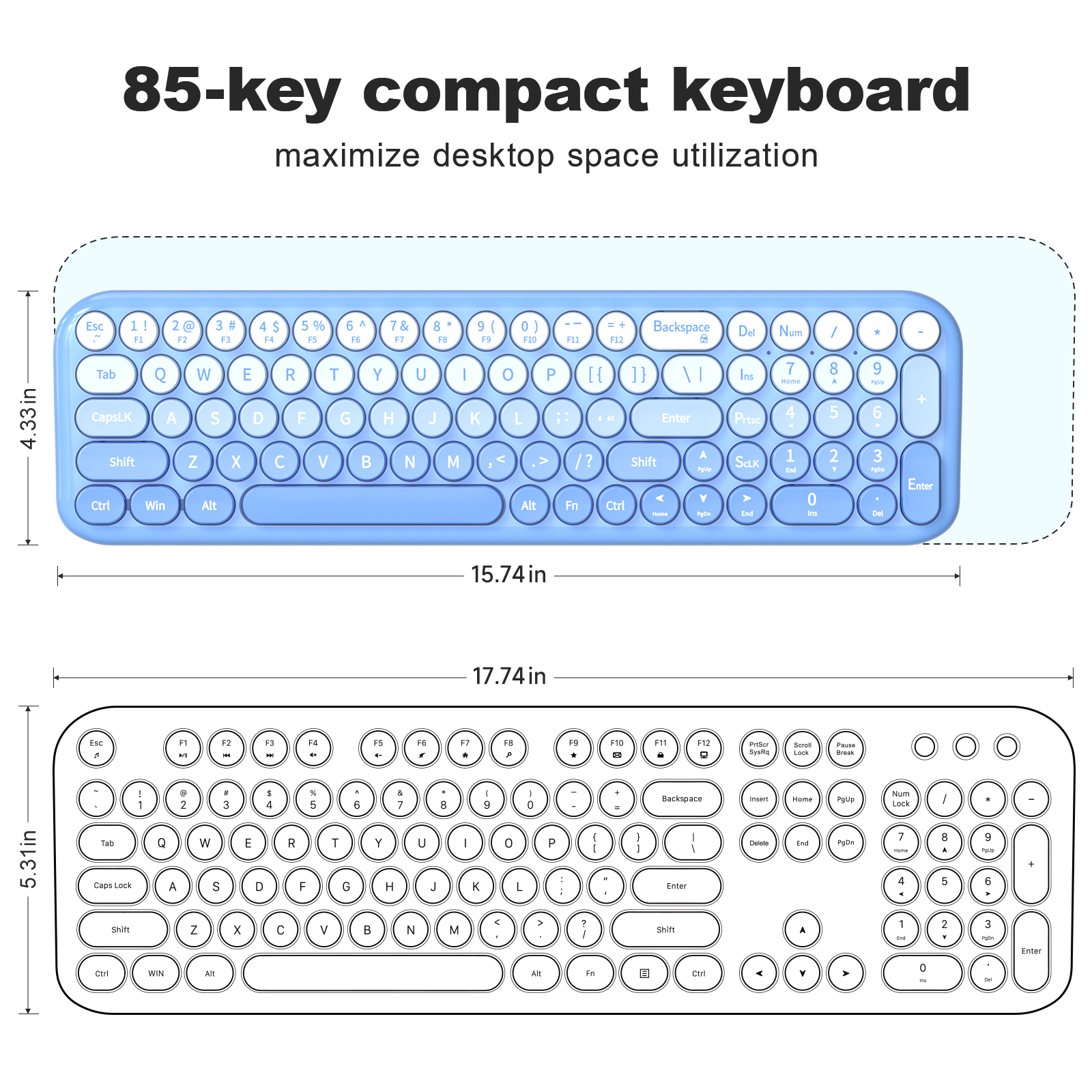 MOFII Wireless Keyboard and Mouse Combo with Compact Size - Image 8