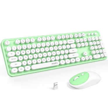 Full-Size Wireless Keyboard and Mouse Combo 2.4GHz Green