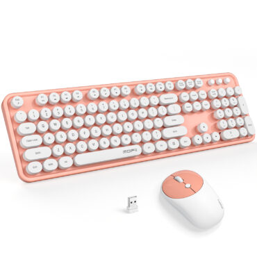 Orange Full-Size Wireless Keyboard and Mouse Combo