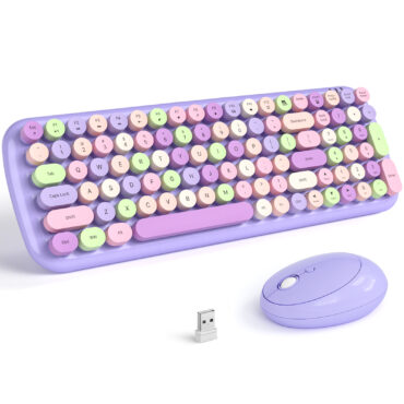 Purple Wireless Keyboard and Mouse Combo