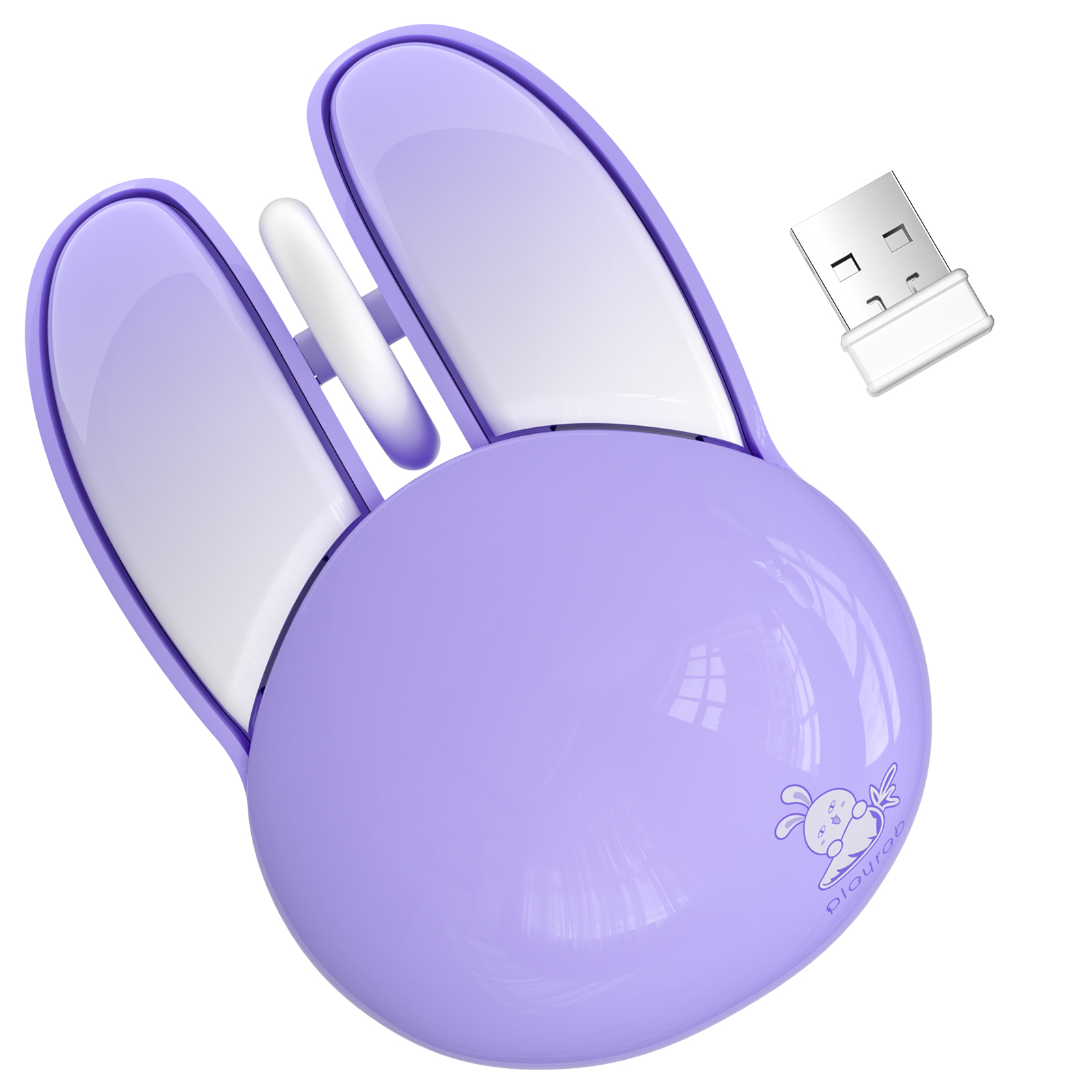 Cute Bunny Wireless Silent Mouse Purple