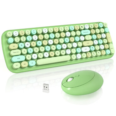Green Colorful Wireless Keyboard and Mouse Combo