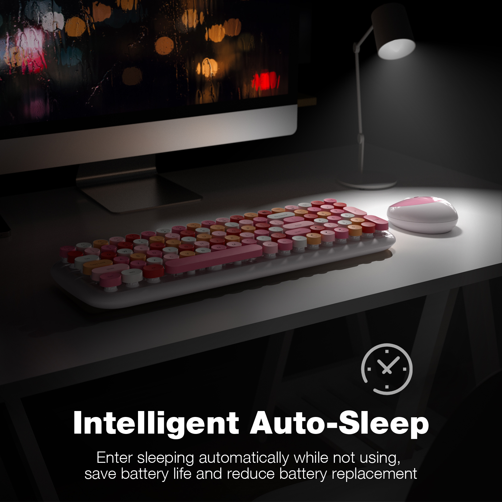 White Colorful Wireless Keyboard and Mouse Combo - Image 4