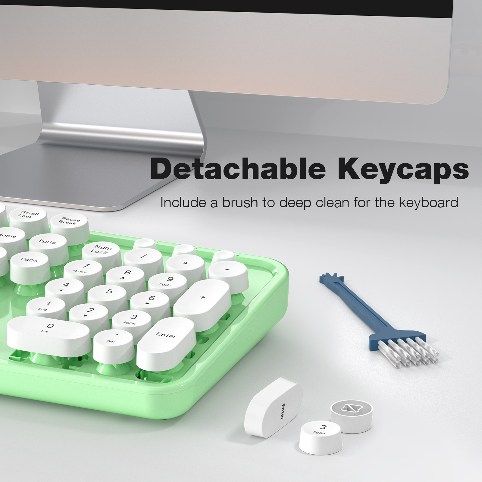 Full-Size Wireless Keyboard and Mouse Combo 2.4GHz Green - Image 6