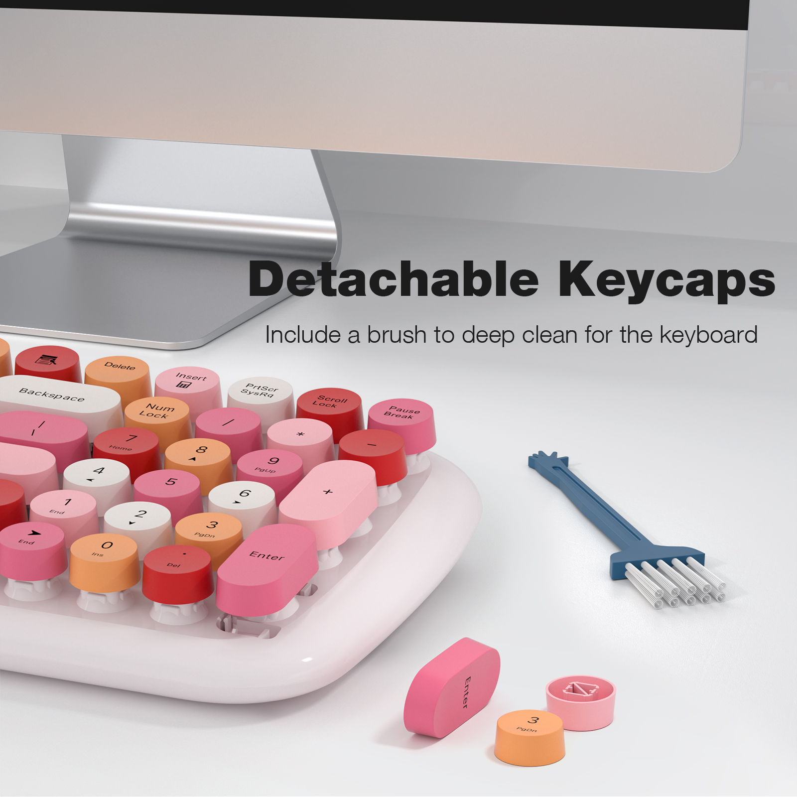 White Colorful Wireless Keyboard and Mouse Combo - Image 5