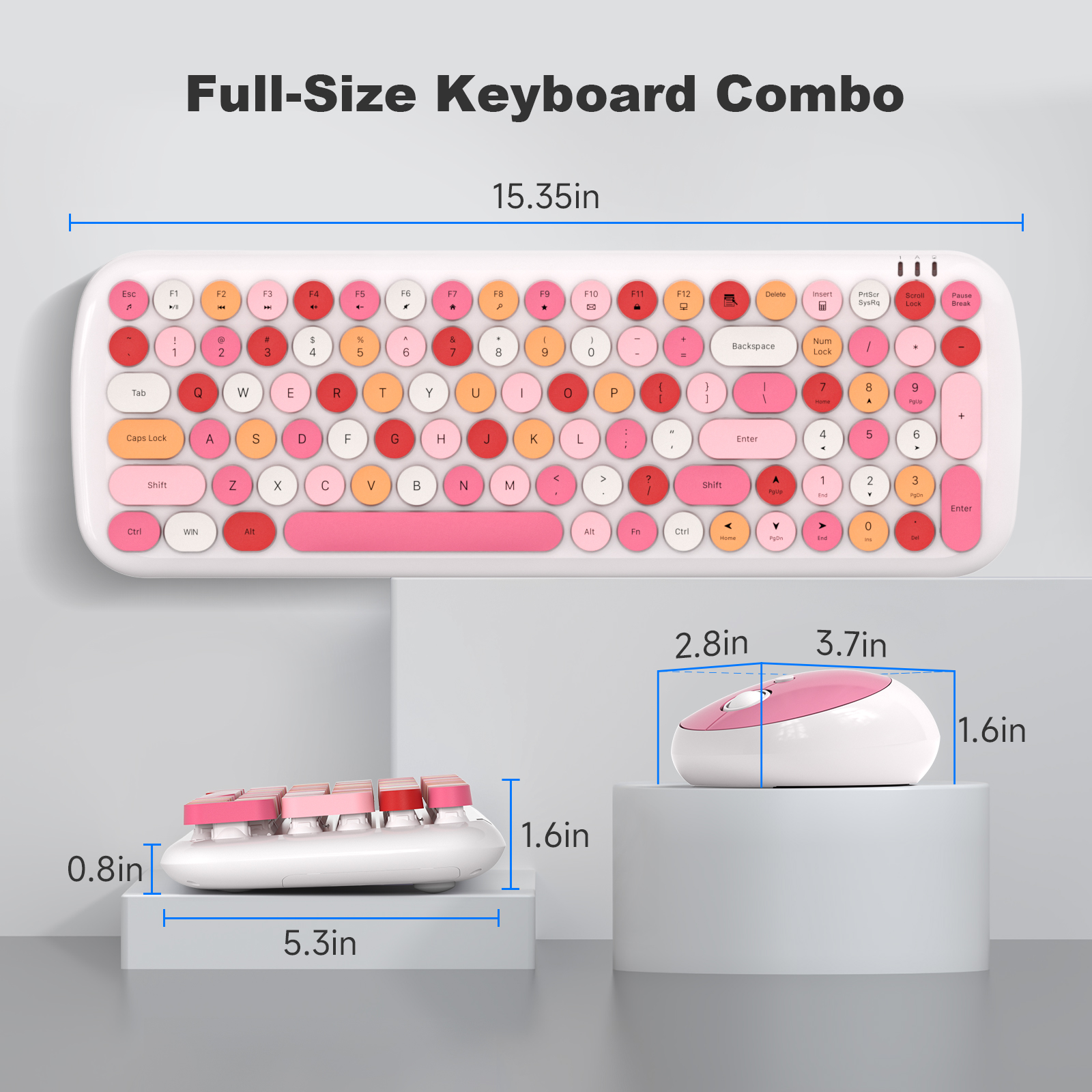 White Colorful Wireless Keyboard and Mouse Combo - Image 7
