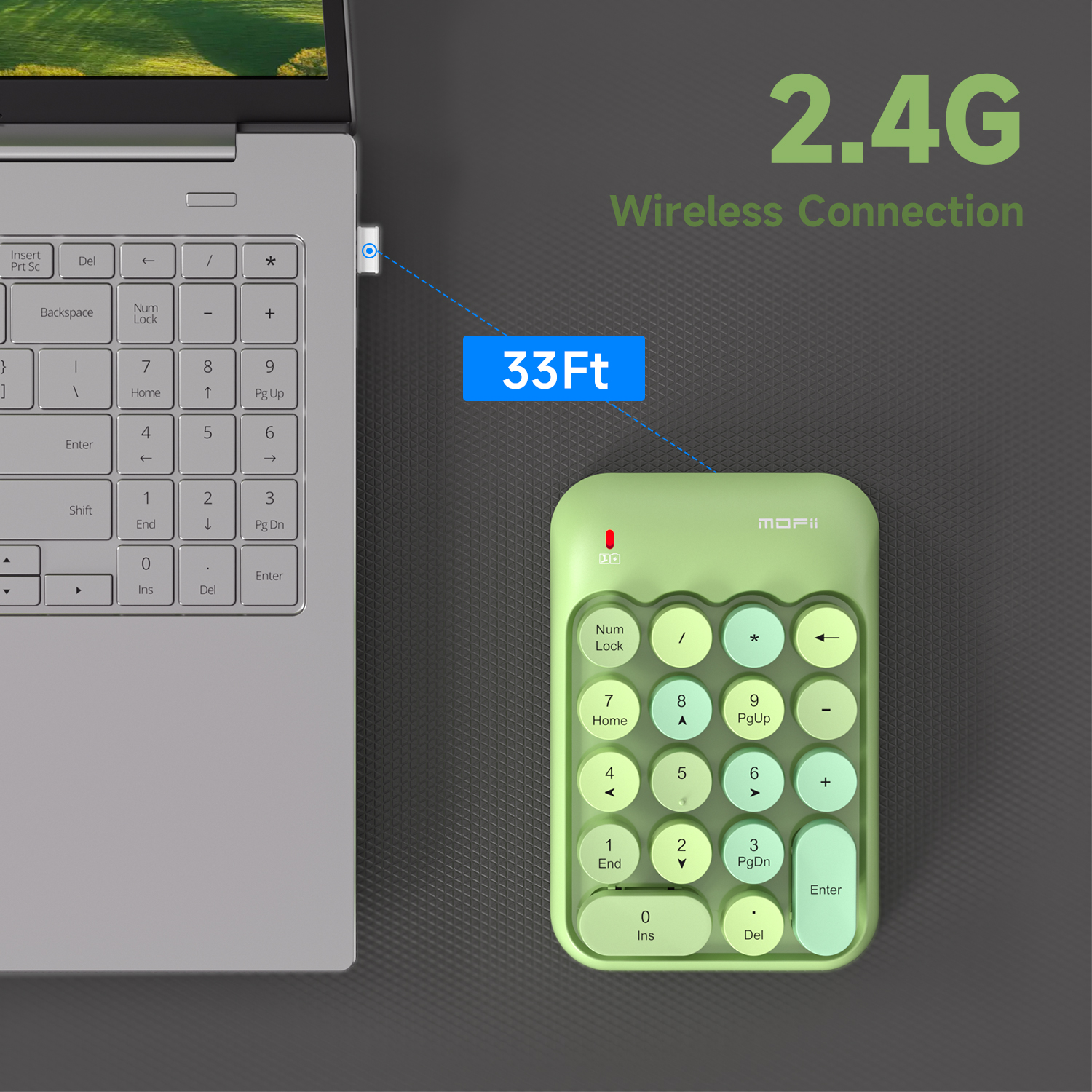 MOFii Wireless Number Pad with Round Keycaps - Image 5