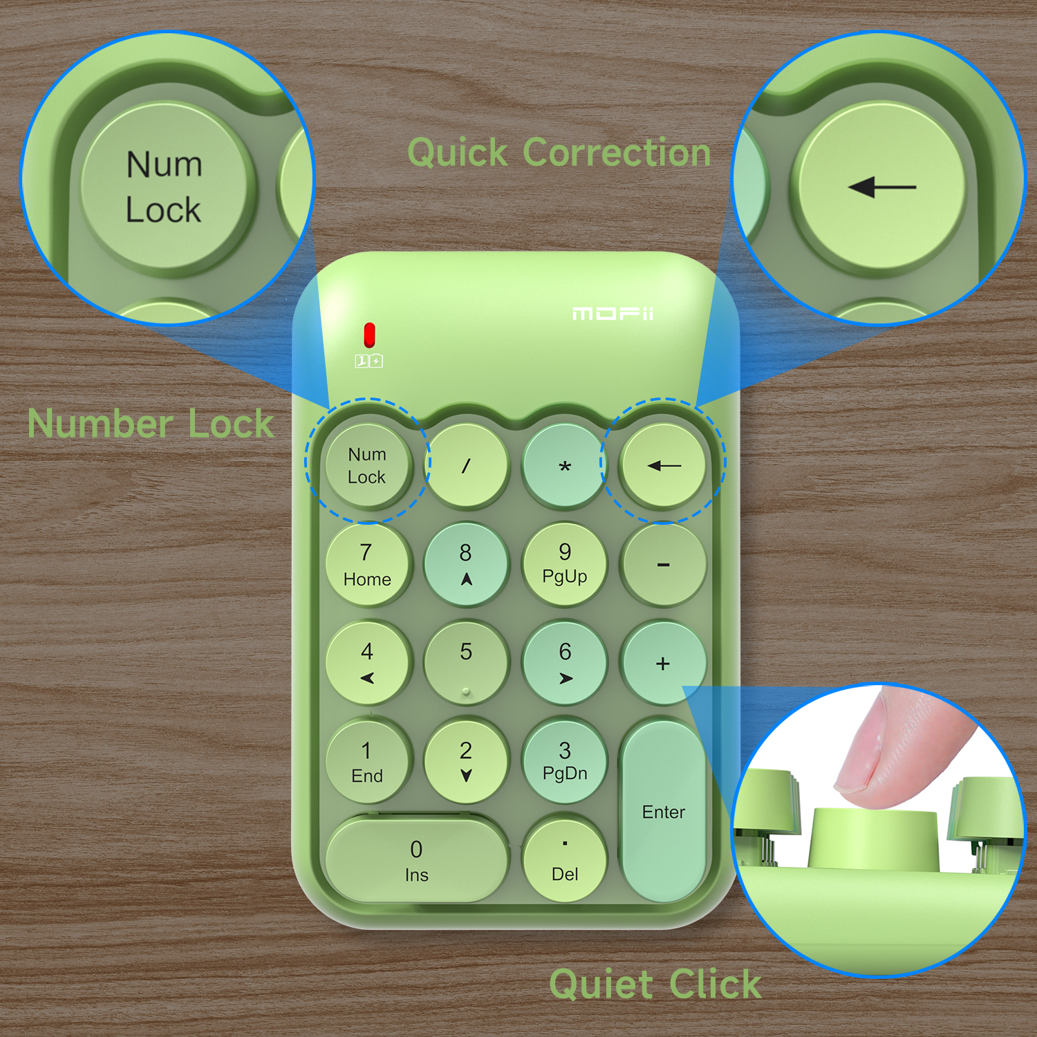 MOFii Wireless Number Pad with Round Keycaps - Image 6