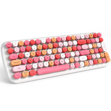 Red Wireless Bluetooth Typewriter Keyboard