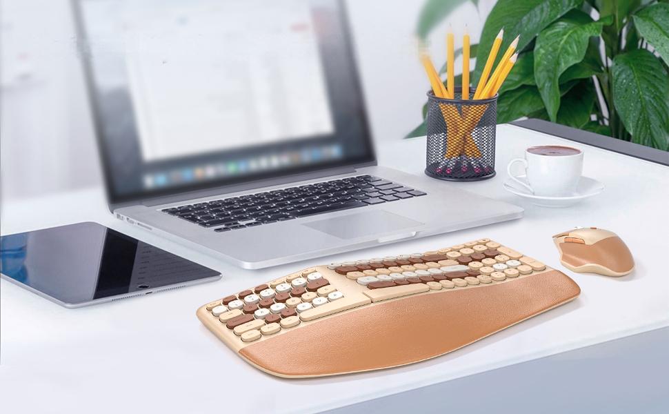 ergonomic wireless keyboard and mouse combo